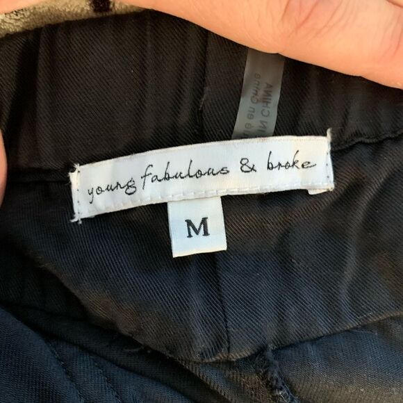 Young fabulous & broke GUC black joggers with gold zippers Size medium - Picture 2 of 5